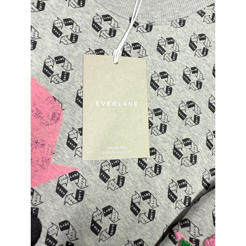 Everlane Women’s all over print crew neck Crew neck sweatshirt oversized NWT - Picture 4 of 8